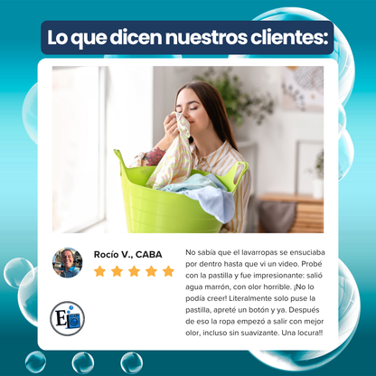 PACK PASTILLAS LIMPIADORAS OFICIALES PARA LAVARROPAS - EUFORIA EN CASA