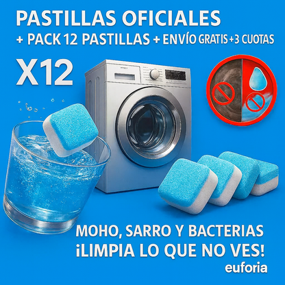PACK PASTILLAS LIMPIADORAS OFICIALES PARA LAVARROPAS - EUFORIA EN CASA